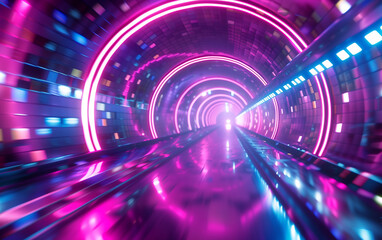 futuristic retro sci-fi tunnel