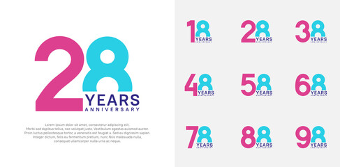 anniversary logo style vector design with purple and blue color can be use for celebration day
