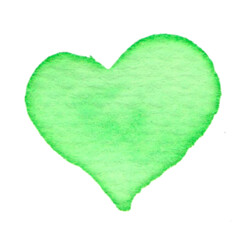 Heart shape water color isolated on plain background , fit for your element project.