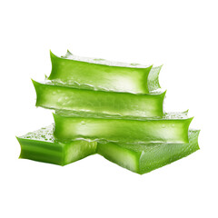 Stack of aloe vera isolated on transparent or white background, png