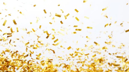 balloons with gold Confetti white background. flat lay,
