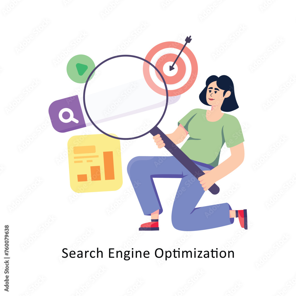 Poster search engine optimization flat style design vector stock illustrations.