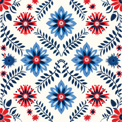 Seamless traditional tablecloth pattern flat vector