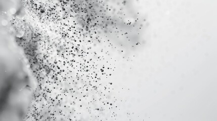 Dots abstract white background. Falling network particles. Big data flow. 3D rendering