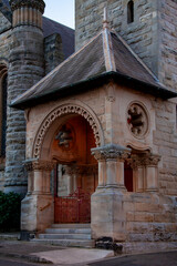 St Andrew's Presbyterian Church Tower (Romanesque building style) in Manly, Sydney Australia