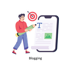 Blogging  flat style design vector stock illustrations. 