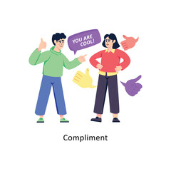 Compliment flat style design vector stock illustrations. 