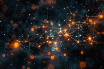 Fototapeta premium The complexity of human connections a network of glowing threads