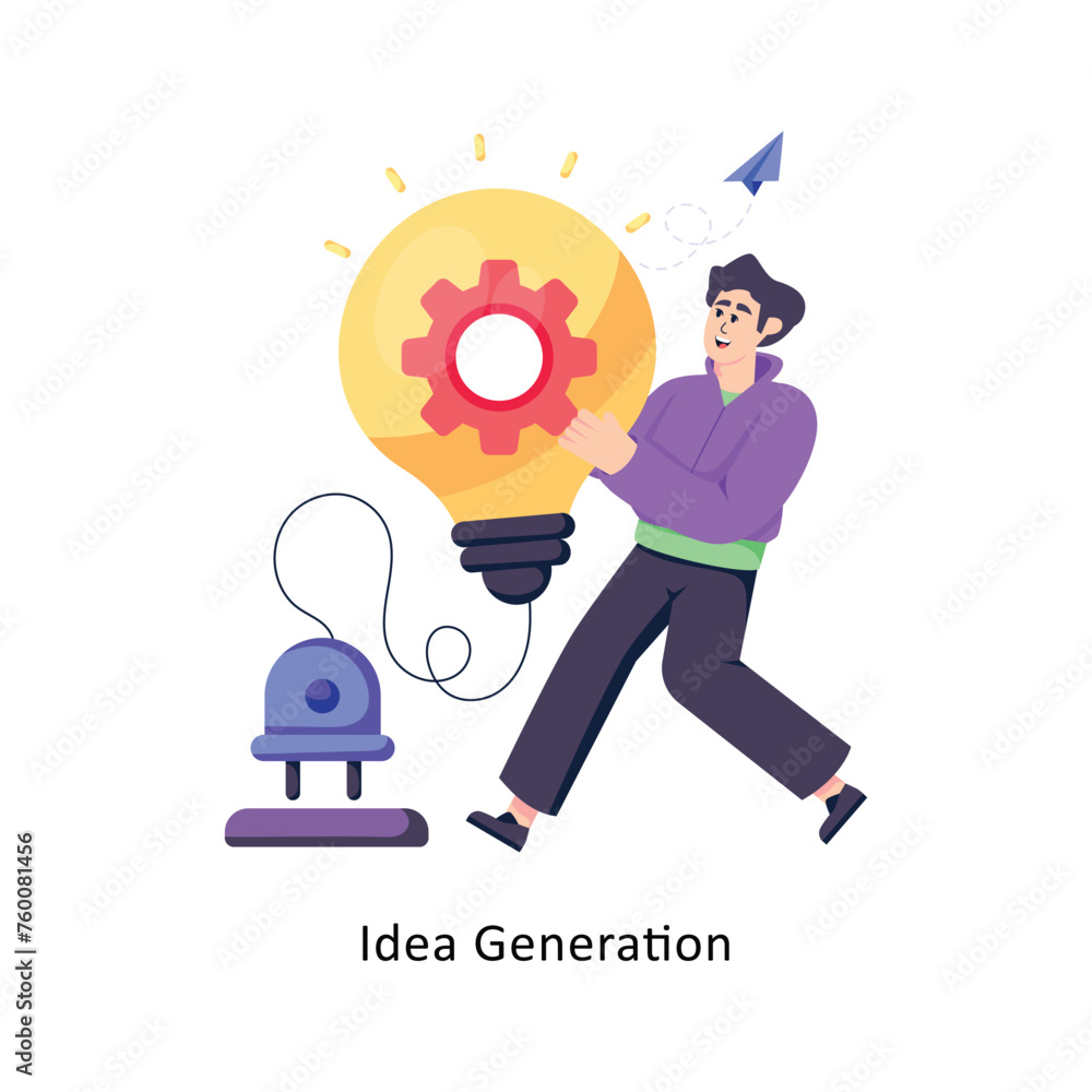 Poster idea generation flat style design vector stock illustrations.