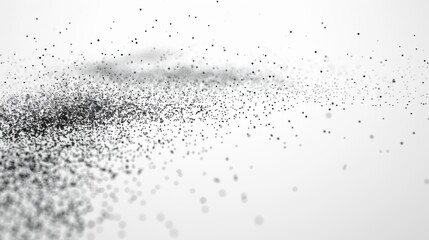 Obraz premium Dots abstract white background. Falling network particles. Big data flow. 3D rendering