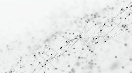 Dots abstract white background. Falling network particles. Big data flow. 3D rendering