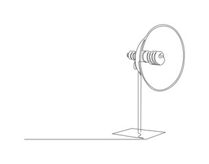 Continuous Line Drawing Of Desk Lamp For Table. One Line Of Table Lamp. Desk Lamp Continuous Line Art. Editable Outline.