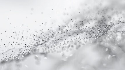 Dots abstract white background. Falling network particles. Big data flow. 3D rendering
