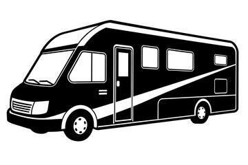 rv recreational vehicle vector silhouette 