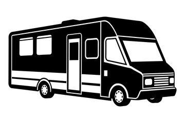 Obraz na płótnie Canvas rv recreational vehicle vector silhouette 
