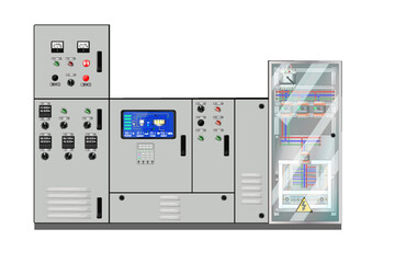 Electric Control Panel. Production control panel and control of computer devices. 
