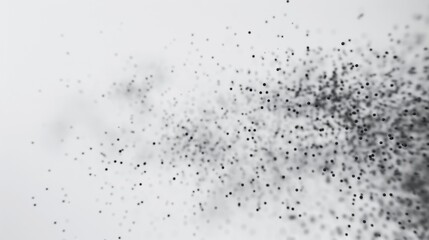 Obraz premium Dots abstract white background. Falling network particles. Big data flow. 3D rendering