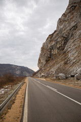 A mountain road stretching into the distance