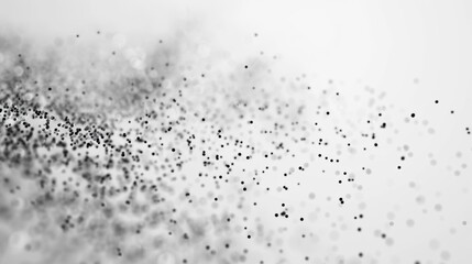 Obraz premium Dots abstract white background. Falling network particles. Big data flow. 3D rendering