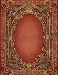stilvolles antikes retro Papier Hintergrund Vorlage, viktorianisch mit floralen Ornamenten Dekor Einrahmung Jugendstil für Grußkarten, Jubiläum und Einladungen Karten altertümlich, stilvoll