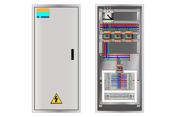 Electric Control Panel. Production control panel and control of computer devices. 