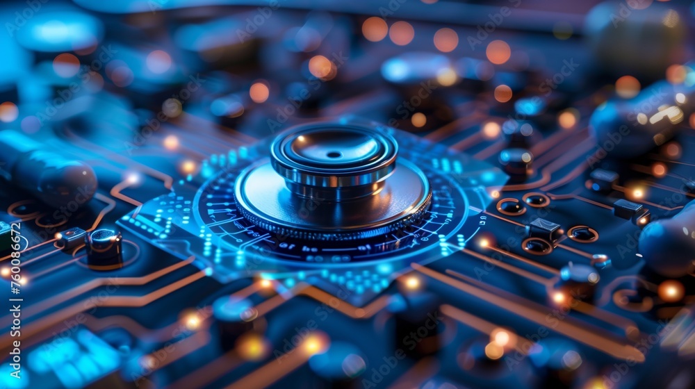 Poster close-up of computer circuit board