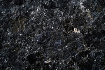 Beautiful Natural Black Granite Background with Closeup Details