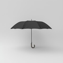 Black Umbrella on White Background