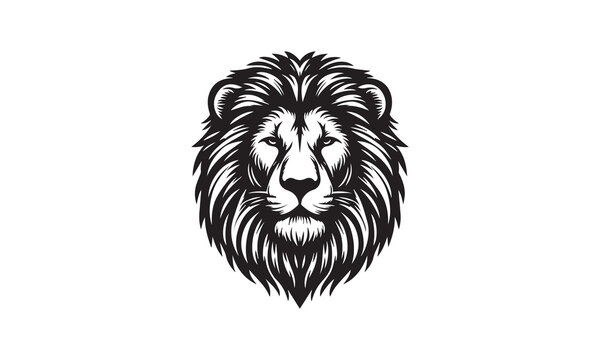 lion head illustration | lion silhouette lion vector image lion black and white illustration lion sticker lion badge lion patch lion vectorize image of lion illustration of lion on black background 