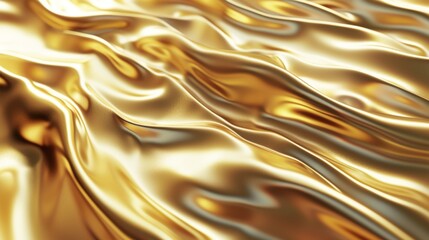 Golden waves on a textured fabric background suggesting the motion and elegance of flowing wealth