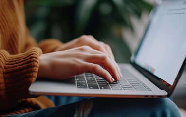 person typing on a laptop