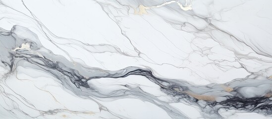 A detailed view of a fluid white marble texture resembling a snowy landscape with a freezing liquid pattern, creating a stunning winter event on the slope