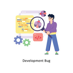 Development Bug flat style design vector stock illustrations. 