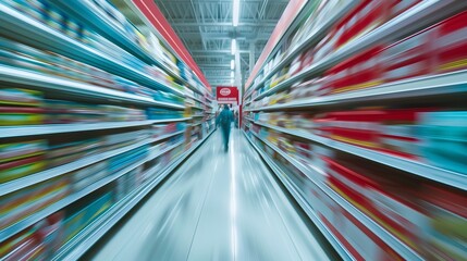 Fast-Moving Shopper in Target Aisle