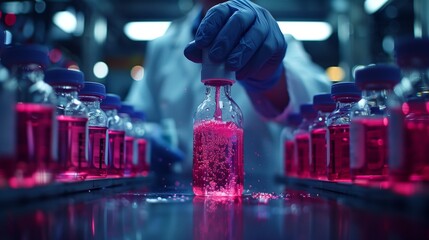 Scientist Holding Liquid-filled Bottle