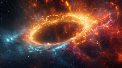 Obraz premium Black Hole at Center of Galaxy