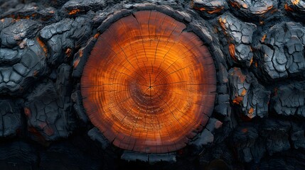 Ancient Tree Rings Close-Up Texture