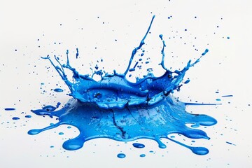 Obraz premium Blue paint isolated on white background