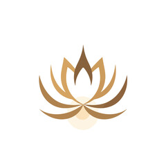 Simple Minimalist Lotus Flower Logo Design flat vec