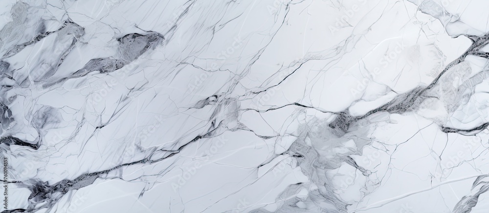 Poster a close up of a white marble texture resembles a snowy landscape with a freezing winter event. the i