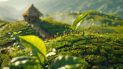 Group of People on Lush Green Hillside