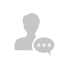 Vector flat illustration in grayscale. Avatar, user profile, person icon, gender neutral silhouette, profile picture. Suitable for social media profiles, icons, screensavers and as a template.