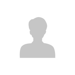 Vector flat illustration in grayscale. Avatar, user profile, person icon, gender neutral silhouette, profile picture. Suitable for social media profiles, icons, screensavers and as a template.