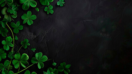 st. patrick 's day background with black leaves