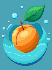 apricot fruit water background