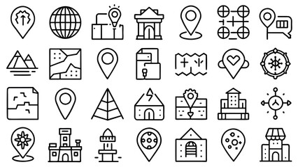 Map icons Included the icons as location, area, navigation, navigator, direction and more