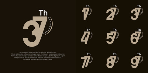anniversary logotype vector set, brown color can be use for special day celebration
