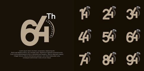 anniversary logotype vector set, brown color can be use for special day celebration