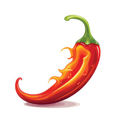 Spicy chili Pepper breathing fire. Vector clip art