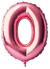 Pink Letter O Shaped Balloon on Transparent Background png
